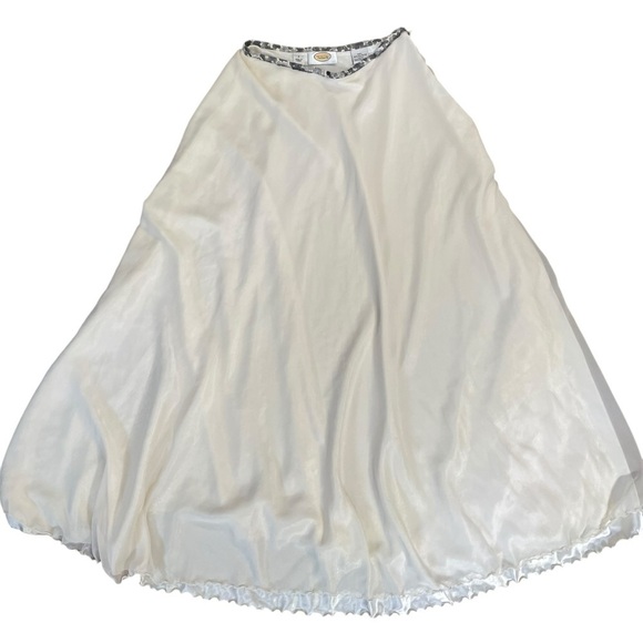 VTG Talbots Full Length Ivory Sheer Skirt Sz 2 - Picture 1 of 8